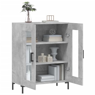 vidaXL Ντουλάπι Γκρι Σκυροδέματος 69,5x34x90cm Επεξεργασμένο Ξύλο 1 τεμ.