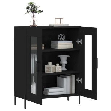 vidaXL Συρταριέρα Μαύρη 69,5x34x90cm από Επεξεργασμένο Ξύλο 1 τεμ.