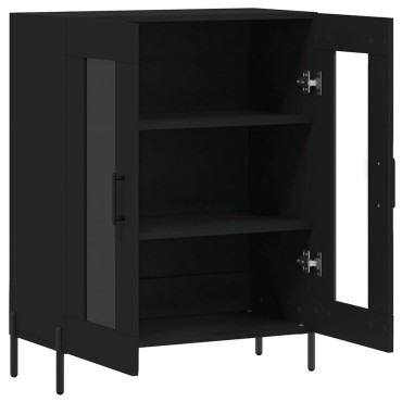 vidaXL Συρταριέρα Μαύρη 69,5x34x90cm από Επεξεργασμένο Ξύλο 1 τεμ.