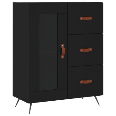 vidaXL Συρταριέρα Μαύρη 69,5x34x90cm από Επεξεργασμένο Ξύλο 1 τεμ.