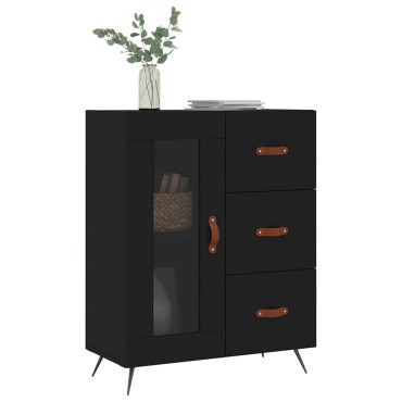 vidaXL Συρταριέρα Μαύρη 69,5x34x90cm από Επεξεργασμένο Ξύλο 1 τεμ.