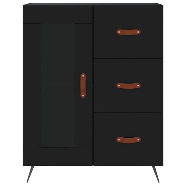 vidaXL Συρταριέρα Μαύρη 69,5x34x90cm από Επεξεργασμένο Ξύλο 1 τεμ.