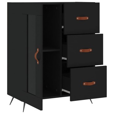 vidaXL Συρταριέρα Μαύρη 69,5x34x90cm από Επεξεργασμένο Ξύλο 1 τεμ.