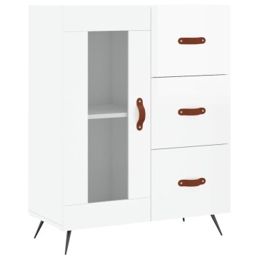 vidaXL Ντουλάπι Γυαλιστερό Λευκό 69,5x34x90cm Επεξεργασμένο Ξύλο 1 τεμ.