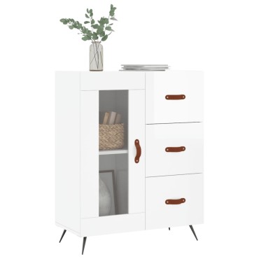 vidaXL Ντουλάπι Γυαλιστερό Λευκό 69,5x34x90cm Επεξεργασμένο Ξύλο 1 τεμ.