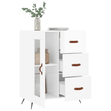 vidaXL Ντουλάπι Γυαλιστερό Λευκό 69,5x34x90cm Επεξεργασμένο Ξύλο 1 τεμ.