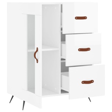 vidaXL Ντουλάπι Γυαλιστερό Λευκό 69,5x34x90cm Επεξεργασμένο Ξύλο 1 τεμ.