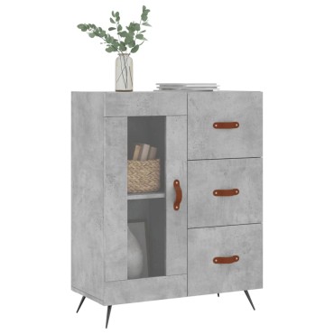 vidaXL Ντουλάπι Γκρι Σκυροδέματος 69,5x34x90cm Επεξεργασμένο Ξύλο 1 τεμ.