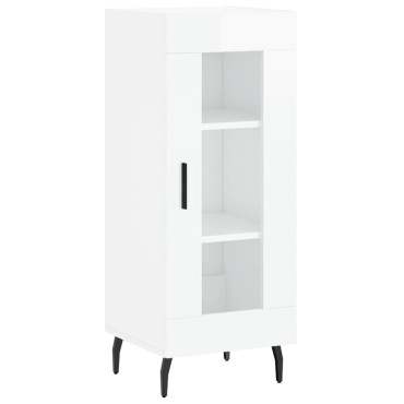 vidaXL Ντουλάπι Γυαλιστερό Λευκό 34,5x34x90cm Επεξεργασμένο Ξύλο 1 τεμ.