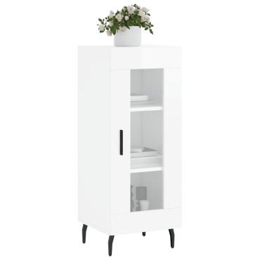 vidaXL Ντουλάπι Γυαλιστερό Λευκό 34,5x34x90cm Επεξεργασμένο Ξύλο 1 τεμ.