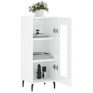 vidaXL Ντουλάπι Γυαλιστερό Λευκό 34,5x34x90cm Επεξεργασμένο Ξύλο 1 τεμ.
