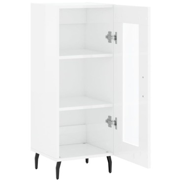 vidaXL Ντουλάπι Γυαλιστερό Λευκό 34,5x34x90cm Επεξεργασμένο Ξύλο 1 τεμ.