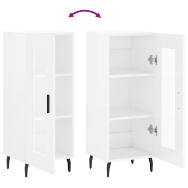 vidaXL Ντουλάπι Γυαλιστερό Λευκό 34,5x34x90cm Επεξεργασμένο Ξύλο 1 τεμ.