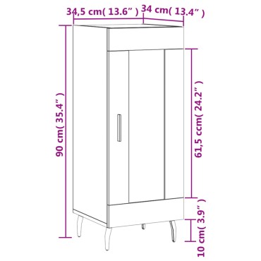 vidaXL Ντουλάπι Sonoma Δρυς 34,5x34x90cm από Επεξεργασμένο Ξύλο 1 τεμ.