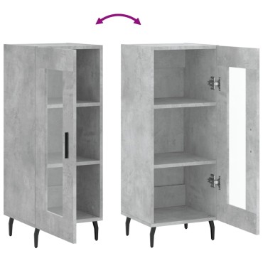 vidaXL Ντουλάπι Γκρι Σκυροδέματος 34,5x34x90cm Επεξεργασμένο Ξύλο 1 τεμ.