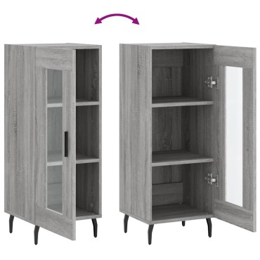 vidaXL Ντουλάπι Γκρι Sonoma 34,5x34x90cm από Επεξεργασμένο Ξύλο 1 τεμ.