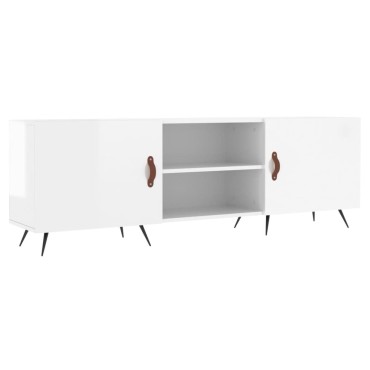 vidaXL Έπιπλο Τηλεόρασης Γυαλ. Λευκό150x30x50cm Επεξεργασμένο Ξύλο