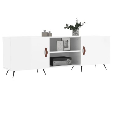 vidaXL Έπιπλο Τηλεόρασης Γυαλ. Λευκό150x30x50cm Επεξεργασμένο Ξύλο