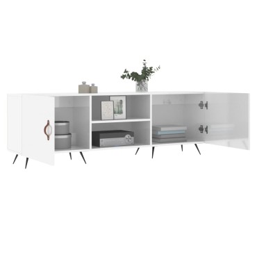 vidaXL Έπιπλο Τηλεόρασης Γυαλ. Λευκό150x30x50cm Επεξεργασμένο Ξύλο