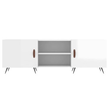 vidaXL Έπιπλο Τηλεόρασης Γυαλ. Λευκό150x30x50cm Επεξεργασμένο Ξύλο