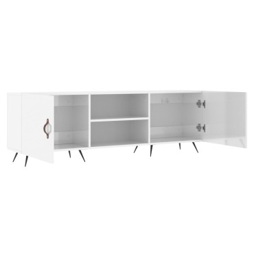 vidaXL Έπιπλο Τηλεόρασης Γυαλ. Λευκό150x30x50cm Επεξεργασμένο Ξύλο
