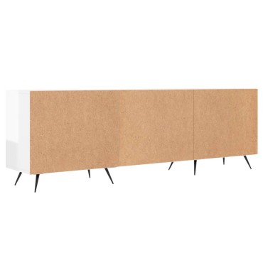 vidaXL Έπιπλο Τηλεόρασης Γυαλ. Λευκό150x30x50cm Επεξεργασμένο Ξύλο