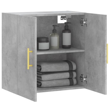 vidaXL Ντουλάπι Τοίχου Γκρι Σκυροδέματος 60x31x60cm Επεξεργ. Ξύλο 1 τεμ.