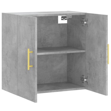 vidaXL Ντουλάπι Τοίχου Γκρι Σκυροδέματος 60x31x60cm Επεξεργ. Ξύλο 1 τεμ.