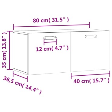 vidaXL Ντουλάπι Τοίχου Λευκό 80x36,5x35cm από Επεξεργασμένο Ξύλο 1 τεμ.