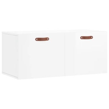 vidaXL Ντουλάπι Τοίχου Γυαλιστερό Λευκό 80x36,5x35cm Επεξεργ. Ξύλο 1 τεμ.