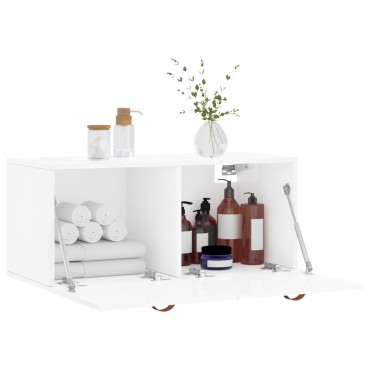 vidaXL Ντουλάπι Τοίχου Γυαλιστερό Λευκό 80x36,5x35cm Επεξεργ. Ξύλο 1 τεμ.