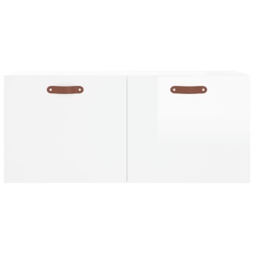 vidaXL Ντουλάπι Τοίχου Γυαλιστερό Λευκό 80x36,5x35cm Επεξεργ. Ξύλο 1 τεμ.