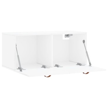 vidaXL Ντουλάπι Τοίχου Γυαλιστερό Λευκό 80x36,5x35cm Επεξεργ. Ξύλο 1 τεμ.