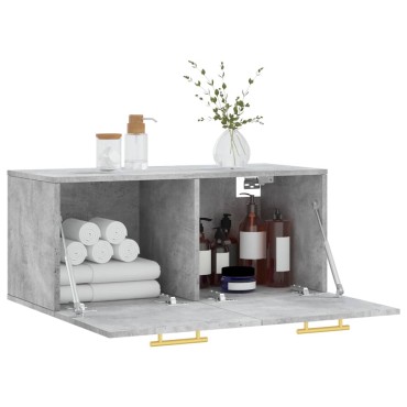 vidaXL Ντουλάπι Τοίχου Γκρι Σκυρ. 80x36,5x35cm Επεξεργασμένο Ξύλο 1 τεμ.