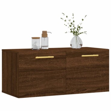 vidaXL Ντουλάπι Τοίχου Καφέ Δρυς 80x36,5x35cm Επεξεργασμένο Ξύλο 1 τεμ.