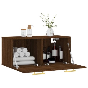 vidaXL Ντουλάπι Τοίχου Καφέ Δρυς 80x36,5x35cm Επεξεργασμένο Ξύλο 1 τεμ.