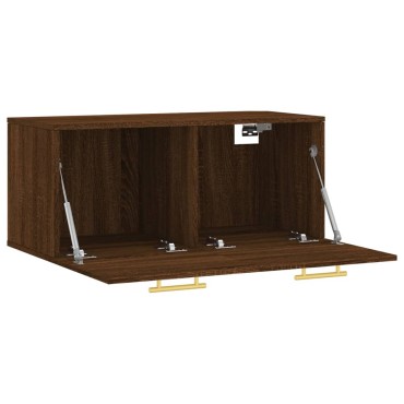 vidaXL Ντουλάπι Τοίχου Καφέ Δρυς 80x36,5x35cm Επεξεργασμένο Ξύλο 1 τεμ.