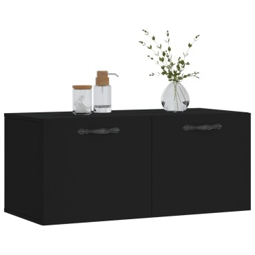 vidaXL Ντουλάπι Τοίχου Μαύρο 80x36,5x35cm από Επεξεργασμένο Ξύλο 1 τεμ.