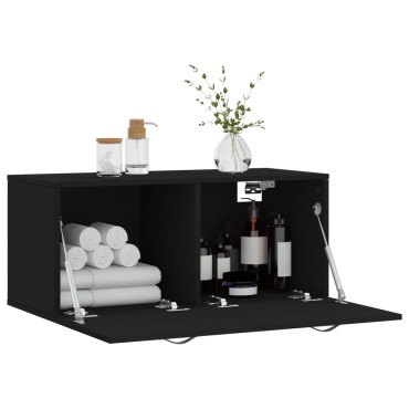vidaXL Ντουλάπι Τοίχου Μαύρο 80x36,5x35cm από Επεξεργασμένο Ξύλο 1 τεμ.