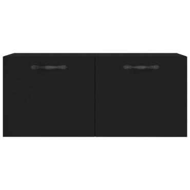 vidaXL Ντουλάπι Τοίχου Μαύρο 80x36,5x35cm από Επεξεργασμένο Ξύλο 1 τεμ.