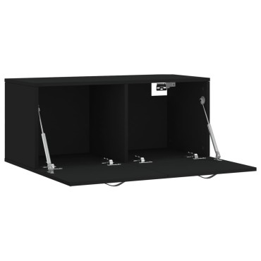vidaXL Ντουλάπι Τοίχου Μαύρο 80x36,5x35cm από Επεξεργασμένο Ξύλο 1 τεμ.