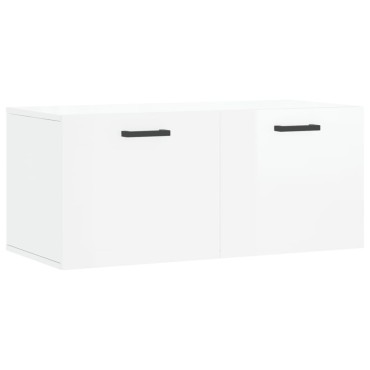 vidaXL Ντουλάπι Τοίχου Γυαλιστερό Λευκό 80x36,5x35cm Επεξεργ. Ξύλο 1 τεμ.