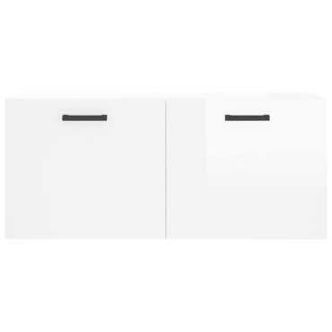 vidaXL Ντουλάπι Τοίχου Γυαλιστερό Λευκό 80x36,5x35cm Επεξεργ. Ξύλο 1 τεμ.