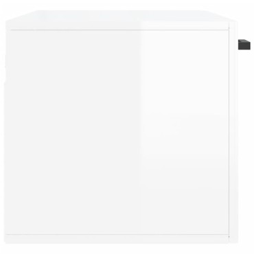 vidaXL Ντουλάπι Τοίχου Γυαλιστερό Λευκό 80x36,5x35cm Επεξεργ. Ξύλο 1 τεμ.