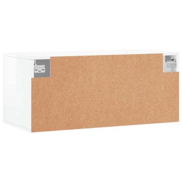 vidaXL Ντουλάπι Τοίχου Γυαλιστερό Λευκό 80x36,5x35cm Επεξεργ. Ξύλο 1 τεμ.