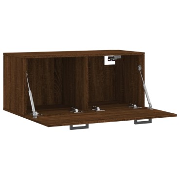 vidaXL Ντουλάπι Τοίχου Καφέ Δρυς 80x36,5x35cm Επεξεργασμένο Ξύλο 1 τεμ.