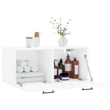 vidaXL Ντουλάπι Τοίχου Γυαλιστερό Λευκό 80x36,5x35cm Επεξεργ. Ξύλο 1 τεμ.