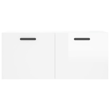 vidaXL Ντουλάπι Τοίχου Γυαλιστερό Λευκό 80x36,5x35cm Επεξεργ. Ξύλο 1 τεμ.