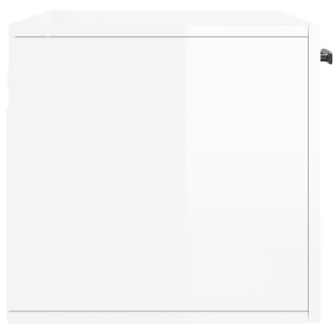 vidaXL Ντουλάπι Τοίχου Γυαλιστερό Λευκό 80x36,5x35cm Επεξεργ. Ξύλο 1 τεμ.