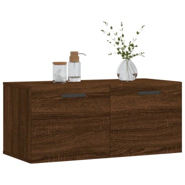 vidaXL Ντουλάπι Τοίχου Καφέ Δρυς 80x36,5x35cm Επεξεργασμένο Ξύλο 1 τεμ.